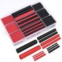 Ginsco 270Pcs 3:1 Shrink Ratio Dual Wall Adhesive Lined Heat Shrink Tubing Tube 6 Size: 3/8'',1/4'',3/16'',1/8'',3/32'',1/16'', 2 Color KIT Black Red