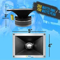 2 Inch Car Speaker Tweeter - Heavy Duty 700 Watt High Power Super Titanium Audio Tweeter System w/ Die Cast Aluminum Frame, 2kHz-25 kHz Frequency, 112 dB, 4-8 Ohm, Crossover Capacitor - Pyle PDBT78