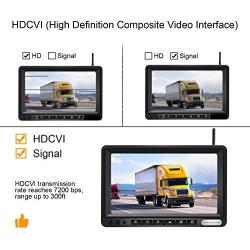 ZEROXCLUB HD Digital Wireless Backup Camera for RV/Truck/Trailer/Van/Bus, 7 Inch HD 1080p LCD Monitor and IP69 Waterproof Rear Camera System,HDCVI Signal,Night Vision,Record(HW01-grey)