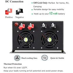 WZRELB 8000 Watt Max Continuous Power 16000 Watt Peak Heavy Duty Pure Sine Wave Inverter 12V DC to 120V AC 60HZ Truck/RV Converter Solar & Wind Power Supply for Home Camping Van