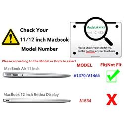 Se7enline MacBook Air 11 inch Cover Rubberized Frosted Soft-Touch Plastic Hard Shell Case for MacBook Air 11.6 A1370, A1465 with Sleeve Bag, Keyboard Cover, Screen Protector, Dust Plug, Aqua Green