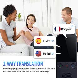 Language Translator Device Portable Voice Translator Support WiFi/Hotspot/Offline Smart Translator Device Two Way Real Time 2.4 Inch Touch Screen 138 Languages