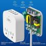 Power Strip with USB, Bototek Desktop Charging Station 2 Widely Spaced Outlets with 4 USB Ports(5V/7A, 35W) 4 ft Extension Cord for Ship Travel Multi Plug Extender
