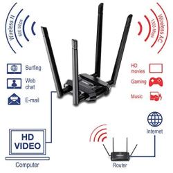 TRENDnet AC1900 High Power Dual Band Wireless USB Adapter, TEW-809UB, Increase Extend WiFi Wireless Coverage, High Gain Antennas, Stream 4K HD Video, USB 3.0 to USB Type A, Windows/Mac OS Compatible