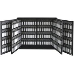 Acrimet Key Cabinet Organizer 256 Positions with Lock (Wall Mount) (256 Smoke Tags Included) (Black Cabinet)
