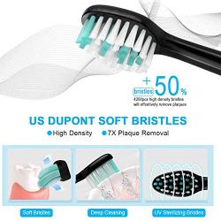 HSYTEK Whitening Electric Toothbrush Dual Handles, H21 TouchDo Ultra Sonic 48,000 VPM Motor Rechargeable Toothbrushes for Adults and Teens with 8 Brush Heads - 3 Modes w Smart Timer