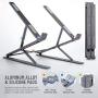 Homelux Theory Portable Laptop Stand Double Layer 6+9 Levels Adjustable Ergonomic Portable Aluminum Laptop Desk, Lightweight Foldable Laptop Stand for MacBook Air Pro,Dell,HP,Acer & More up to 15.6”