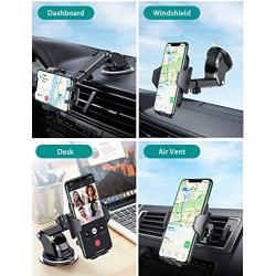 VICSEED Universal Car Phone Mount Car Phone Holder for Car Dashboard Windshield Air Vent Long Arm Strong Suction Cell Phone Car Mount Fit with iPhone SE 11 Pro X XS Max XR Galaxy S20 All Phones