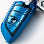 Intermerge for BMW Key Fob Cover,Blade Shape Soft TPU Key Case Shell Pouch for BMW New BMW X1 X3 X5 X6,BMW Series 1 2 5 7 Keyless Entry BMW Key Cover-Blue
