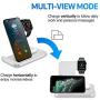 Wireless Charger, 15W Foldable Fast Qi 3 in 1 Wireless Charging Station Compatible with iPhone 11/12/XR/XS/X, iWatch SE/6/5/4/3, Airpods pro/2, FDGAO Wireless Charging Stand for Galaxy S20/S10