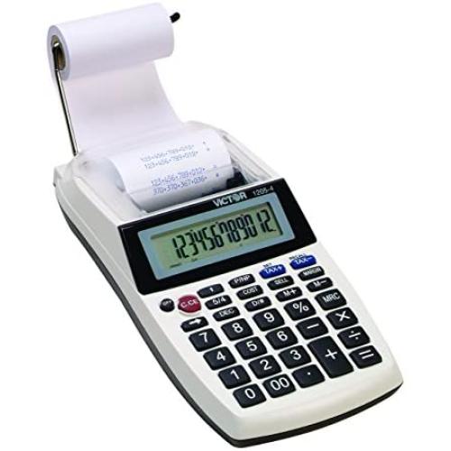 Victor 1205-4 12 Digit Portable Palm/Desktop Commercial Printing Calculator