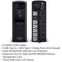 CyberPower CP1500PFCLCD PFC Sinewave UPS System, 1500VA/1000W, 12 Outlets, AVR, Mini Tower Black