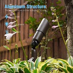 GOODSMANN Landscape Lighting Low Voltage Spotlight 20 Watts Halogen Landscape Lights with Metal Stake and Connector 176 Lumens 3000K for Outdoor Lighting Pathway Lawn Garden (8 Pack) 9920-9603-08