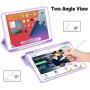 Akkerds Case Compatible with iPad 10.2 2020 iPad 8th Gen/2019 iPad 7th Gen with Pencil Holder, Protective Case with Soft TPU Back, Auto Sleep/Wake Cover Compatible for iPad 8th/7th Gen, Lavender