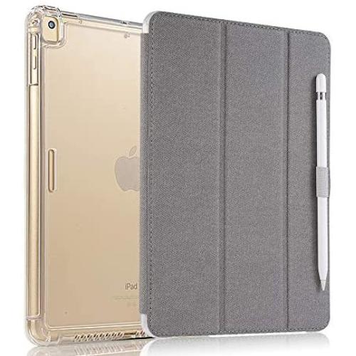 Valkit iPad 8th Generation Case, iPad 7th Generation Case, iPad 10.2 2020/2019 Case, Translucent Frosted Back Protective Smart Cover for 10.2'' iPad 8/7, Light Grey