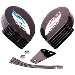 FARBIN Compact Horn 12V Car Horns Loud Dual-Tone Waterproof Auto Horn Electric Snail Horn Kit with Relay Harness,Universal for Any 12V Vehicles (Thin snail horn with harness, 12v)