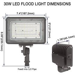 1000LED LED Flag Pole Light, 30W LED Flood Light, 3,400 Lm (350W Eq.), AC100-277V Daylight White 5000K, Security Light, Spot Light