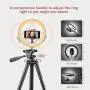 10" Selfie Ring Light with 50" Extendable Tripod Stand & Flexible Phone Holder for Live Stream/Makeup/YouTube Video