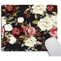 Smooffly Gaming Mouse Pad Custom,Watercolor Floral with Roses Mouse pad Non-Slip Rubber Rectangle Mouse Pads for Computers Laptop