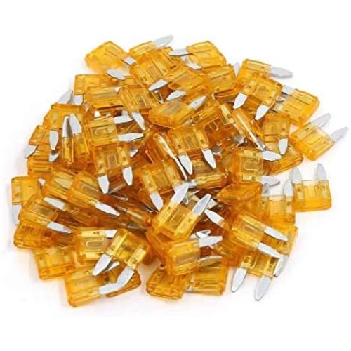 100 Pack Auto Fuses 5 AMP APM/ATM 32V Mini Blade Style Fuses 5A Short Circuit Protection Car Fuse