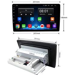 Binize 10 Inch Single Din Touch Screen in-Dash Android Car Stereo Multimedia Player(Fixed Screen),GPS Navigation Receiver,Bluetooth,FM,Dual USB,Mirror Link,Support Backup Camera(1006 2G RAM+16G ROM)