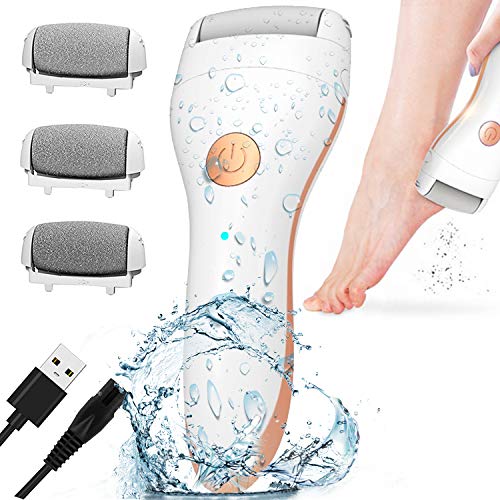 Electric Foot Callus Remover,Portable Electronic Foot File Pedicure Tools, Pedicure Tools with 3 Rollers and USB Rechargeable Foot Care Tool Perfect for Dead,Hard Cracked Dry Skin Ideal Gift