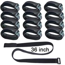 Hanete 12 Pack 36 inch Reusable Fastening Cable Straps, Hook and Loop Cable Tie Wraps Cinch Cable Tie Down Straps