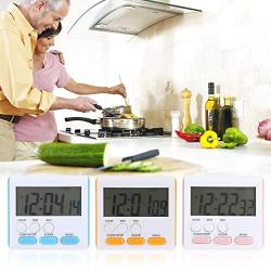 ACHICOO Magnetic Large LCD Digital Kitchen Timer with Loud Alarm Count Up& Down Clock to 24 Hours White + Rose red Electronic Phone Computer Products for Travel/Work