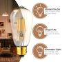 Vintage LED Edison Light Bulbs: 4 Watt, 2200K Warm Lightbulbs - Amber Gold Glass - 40 Watt Equivalent - E26 Base - Decorative Antique Light Bulb Set - 4 Pack