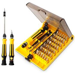 45 in 1 Mini Screwdriver Set, VCOO Torx Bit Tools Set, Small Precision Screwdriver Kit with Tweezers & Extension Shaft for Repair or Maintenance