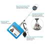Genuine Leather ID Badge Holder Wallet with Heavy Duty Carabiner Retractable Reel, Key Ring and Metal Clip, 2 Card Pockets. Holds Multiple Cards & Keys. Key Chain Flashlight. Horizontal. Carolina Blue