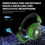 EKSA E900 USB Gaming Headset - Xbox One Headset with 7.1 Surround Sound, PS4 Headset Noise Cancelling Mic, Gaming Headphones Compatible with PC, PS4, Xbox One Controller, Nintendo Switch（Green）