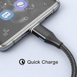 NetDot Gen10 3 in 1 Nylon Braided Magnetic Fast Charging Cable with Side Led Compatible with Micro USB & USB-C Smartphones and I-Product(5Ft/3 Pack Black)