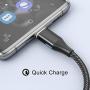 NetDot Gen10 3 in 1 Nylon Braided Magnetic Fast Charging Cable with Side Led Compatible with Micro USB & USB-C Smartphones and I-Product(5Ft/3 Pack Black)