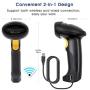 TEEMI Wireless Barcode Scanner with Optional Stand Handheld Automatic 1D Laser Rechargeable Bar Code Reader for Windows PC Mac OS Linux Plug and Play (No Stand)
