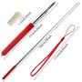 Telescopic Pointer Stick with Hand Lanyard, Teacher Pointer for Classroom, Presentation Pointers for Teachers, Hand Pointer Extendable Pointer Stick Retractable Pointer Pen Whiteboard Pointer (Red)
