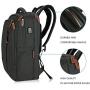KROSER Laptop Backpack Large Computer Backpack Fits up to 17.3 Inch Laptop with USB Charging Port Water-Repellent School Travel Backpack Casual Daypack for Business/College/Women/Men-Charcoal Black