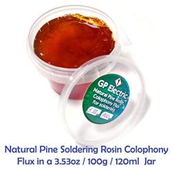 Natural Pine Soldering Rosin Colophony Flux in a 3.53oz/ 100g/ 120ml Jar (Natural Pine Resin Soldering Flux 100g)
