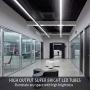 JESLED 8FT LED Shop Light Fixtures - 72W 9000LM, 6500K (Super Bright White), 8 Foot T8 LED Tube Light Fixture for Garage Warehouse, V Shape, High Output, with On/Off Switch, Plug and Play (6-Pack)