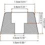 Soft Cutting Board Rubber Feet with Stainless Steel Screws, 0.28 x 0.59 (), Soft, Non Slip, Non Marking, Anti-Skid, Fine Grips for Furniture, Electronics and Appliances (20 Pieces)