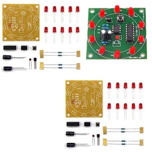 HiLetgo 2pcs Round Lucky Rotary Suite Electronic Component Fortune CD4017 NE555 Interesting DIY Kit Wheel Electronic Parts Lucky 10
