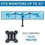 Mount-It! Triple Monitor Mount | 3 Computer Screen Desk Stand with Clamp and Grommet Base Fits Up to 24, 27, 32 Displays | Universal VESA Pattern 75x75 and 100x100