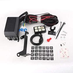 HOZAN 12V Universal 6 Gang Switch Panel with Fuse Relay Box Compatible with Jeep SUV RV UTV Truck Car Boat Marine