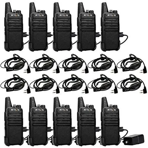 Retevis RT22 2 Way Radios Walkie Talkies,Rechargeable Long Range Two Way Radio,16 CH VOX Small Emergency 2 Pin Earpiece Headset,for School Retail Church Restaurant (Packed in Pairs with 5 Boxes) Retevis RT22 2 Way Radios Walkie Talkies,Rechargeable Long Range Two Way Radio,16 CH VOX Small Emergency 2 Pin Earpiece Headset,for School Retail Church Restaurant (Packed in Pairs with 5 Boxes)