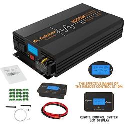 SL Euthtion 3000W Pure Sine Wave Power Inverter 12V DC to 120V AC 60HZ with LCD Display, USB Port, Wireless Remote Control（10M）, Solar, Outdoor