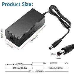 SHNITPWR 24V 3A DC Power Supply Adapter AC 100V~240V to DC 24 Volt 3 Amp 72W Converter Transformer 5.5x2.5mm Plug for 5050 3528 LED Strip Light 3D Printer LED Driver CCTV Security System LCD Monitor