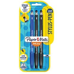 Paper Mate InkJoy 2 in 1 Stylus Ballpoint Pens, Medium Point, Assorted, 3 Pack