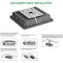 1000LED LED Canopy Light Fixtures 65W, Upgrade Bright 8,000LM Daylight 5000K 250W HID/HPS Replacement, Waterproof IP65 Gas Station Garage Light UL DLC Listed