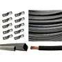 1/0 Gauge 1/0 AWG 10 Feet Black Welding Battery Pure Copper Flexible Cable + 10pcs of 3/8'' Tinned Copper Cable Lug Terminal Connectors + 3 Feet Black Heat Shrink Tubing 1/0 Gauge 1/0 AWG 10 Feet Black Welding Battery Pure Copper Flexible Cable + 10pcs of 3/8'' Tinned Copper Cable Lug Terminal Connectors + 3 Feet Black Heat Shrink Tubing