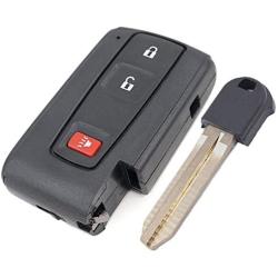Keyecu Replacement Shell Keyless Smart Remote Key Case Fob 2+1 Button for Toyota Prius 2004-2009 with Uncut Key Blade